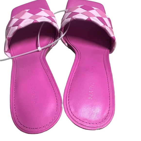 ✅Marc Fisher Party Pink Woven Mule Slip-On Darasa Sandals - Picture 6 of 7